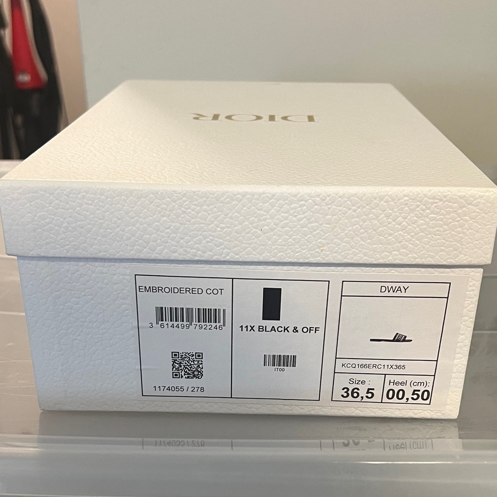 Dior Black and Off-White Embroidered Footwear